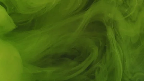 Dust cloud paint water wave green vapor floating Stock Footage 281614444