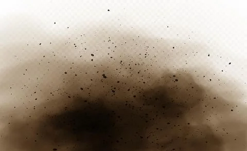 Dust cloud with small particles isolated on transparent background. Stock Illustration