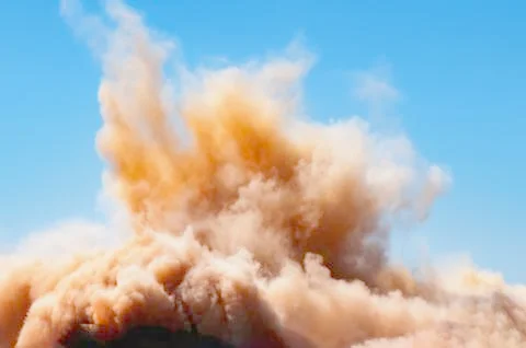 Dust clouds in the desert Stock Photos