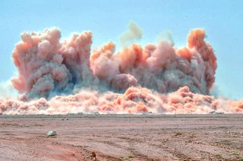 Dust clouds in the desert Stock Photos