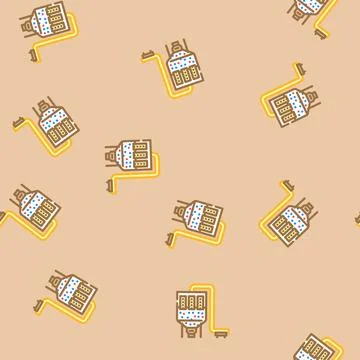 Dust collector system cement production vector seamless pattern Stock Illustration