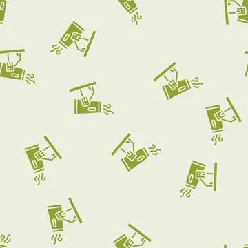 Dust control mining glyph seamless pattern Stock Illustration