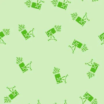 Dust control mining glyph vector seamless pattern Stock Illustration