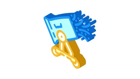 Dust control mining isometric icon animation Stock Footage 327290768