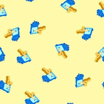 Dust control mining isometric icon seamless pattern 스톡 일러스트