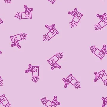 Dust control mining line vector seamless pattern イラスト素材