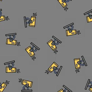 Dust control mining vector seamless pattern Stock Illustration