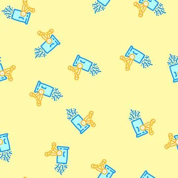 Dust control mining vector seamless pattern Illustrazione stock