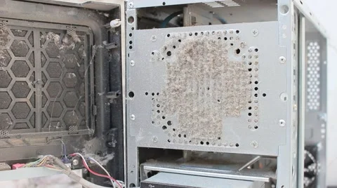 Dust, debris and cobwebs inside the computer Vídeo Stock 49058304