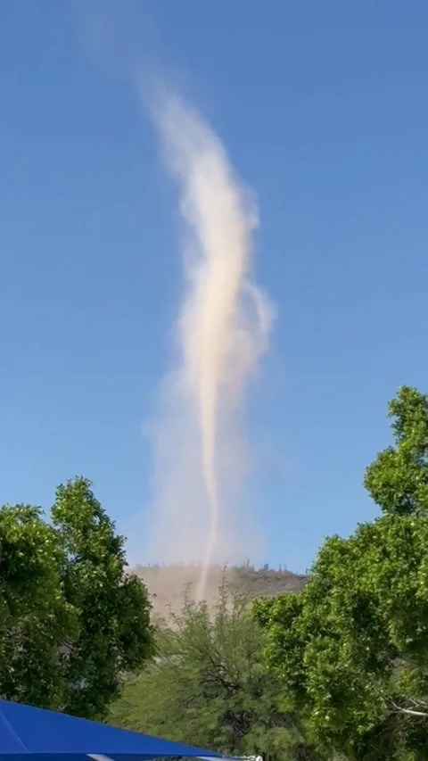 Dust Devil Dances in the Sky, Peoria, Arizona, USA - 10 Jun 2024 Stock Footage 277407399