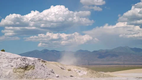 Dust devil spinning through the Utah desert during drought Stock Footage 156774254