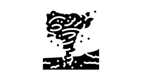 Dust devil weather natural phenomena glyph icon animation Stock Footage 326146986