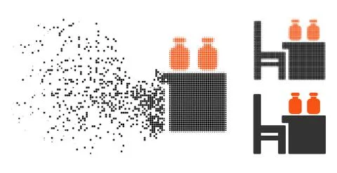 Dust Dot Halftone Apothecary Table Icon 库存插图