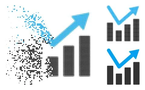 Dust Dot Halftone Bar Chart Trend Icon Stockillustratie