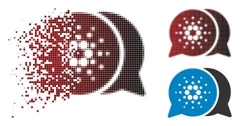 Dust Dot Halftone Cardano Chat Icon Stock Illustration