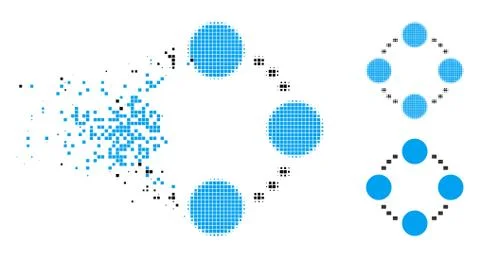 Dust Dot Halftone Circular Relations Icon Illustrazione stock