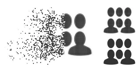 Dust Dot Halftone Crowd Icon Stockillustratie