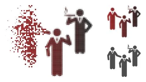 Dust Dot Halftone Discuss Standing Persons Icon 库存插图