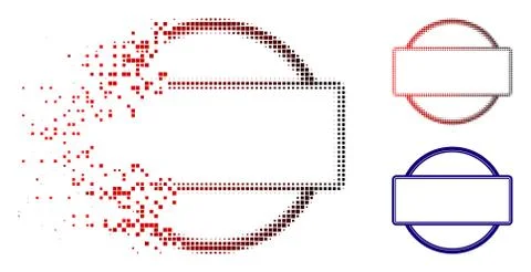 Dust Dot Halftone Double Round And Rectangle Frame Icon Illustrazione stock
