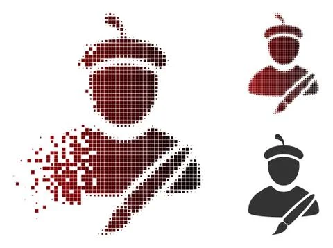 Dust Dot Halftone Painter Icon 스톡 일러스트