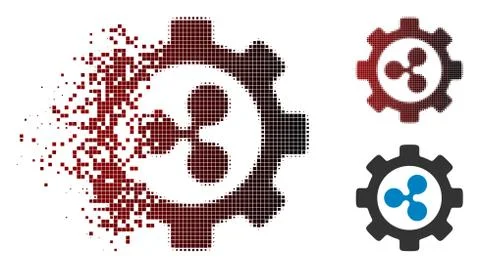 Dust Dot Halftone Ripple Options Gear Icon Stock Illustration