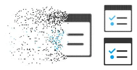 Dust Dot Halftone Todo Items Calendar Page Icon 스톡 일러스트