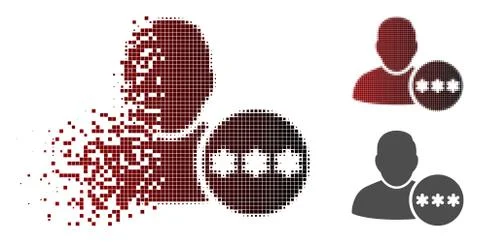 Dust Dot Halftone User Hidden Password Icon Stockillustratie