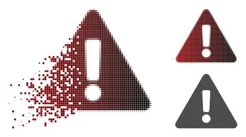 Dust Dot Halftone Warning Icon Stockillustratie