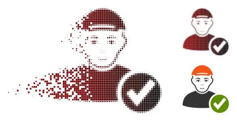 Dust Dotted Halftone Apply User Icon Stock Illustration