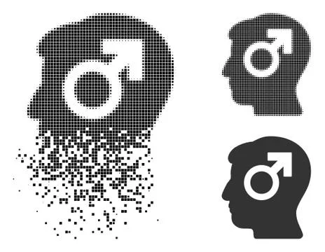 Dust Dotted Halftone Mind Potency Icon Stockillustratie