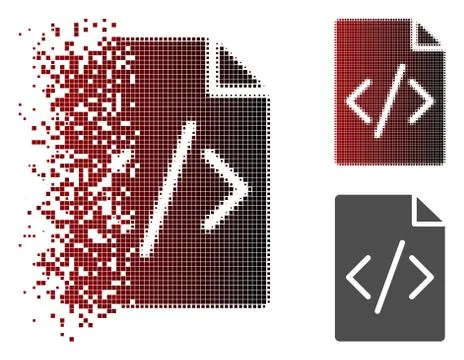 Dust Dotted Halftone Programming Script Page Icon Illustrazione stock