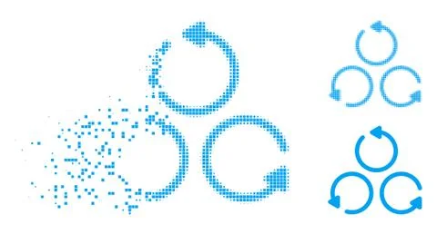 Dust Dotted Halftone Rotation Icon Stock Illustration