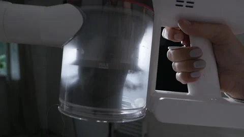 Dust in the dust container of the vacuum cleaner. Professional vacuum cleaner 스톡 동영상 138865498