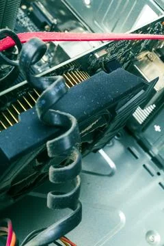 Dust that eventually settles on the computer's cooling processor. Cleaning .. Stock Photos