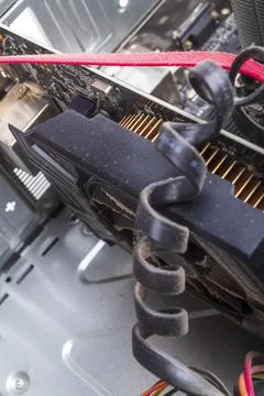 Dust that eventually settles on the computer's cooling processor. Cleaning .. Stock Photos