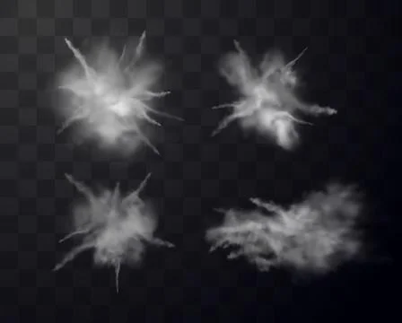 Dust explosion effects vector illustration set Stock Illustration