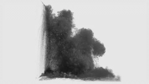 Dust explosion side view on transparent background Stock Footage 289505815