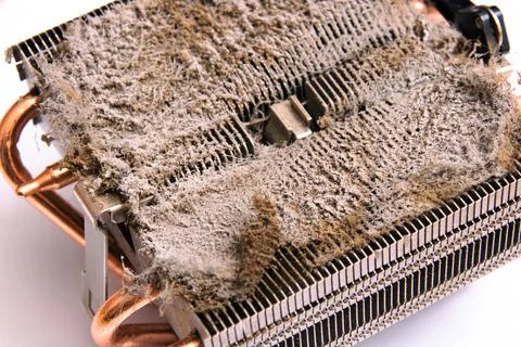 Dust on the fan in the computer Stock Photos