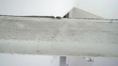 Dust is found at the ceiling fan in room Stock Footage 148604757