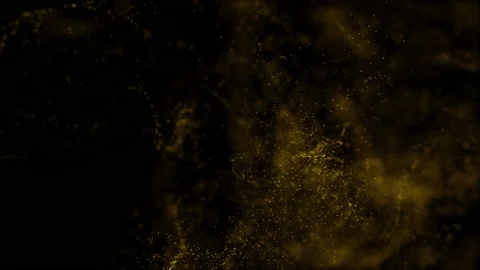 Dust Gold Particles, random motion of particles.On beatiful relaxing Background Stock Footage 205405551