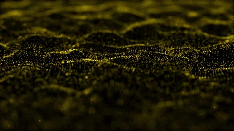 Dust Gold Particles, random motion of particles.On beatiful relaxing Background Stock Footage 205407499