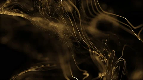 Dust Gold Particles, random motion of particles.On beatiful relaxing Background Stock Footage 207375085
