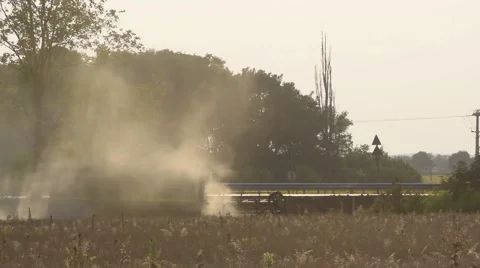 Dust of Harvesting Stock Footage 52123386