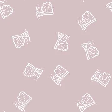 Dust home line vector seamless pattern 스톡 일러스트