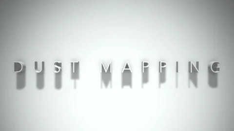 Dust mapping 3D title animation white text on a white background Stock Footage 298895502