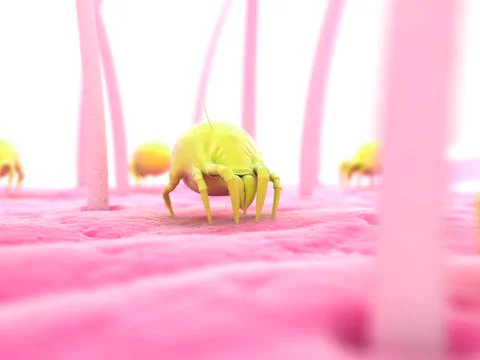 Dust mite, artwork Illustrazione stock