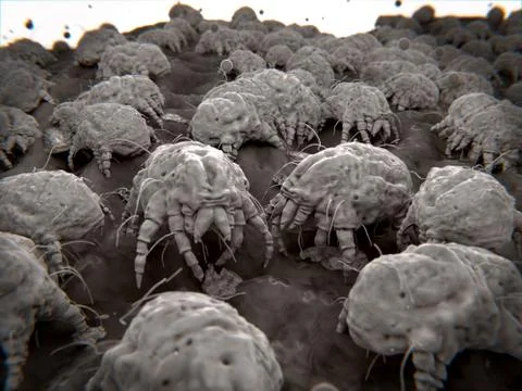 Dust mites, illustration Stock Illustration