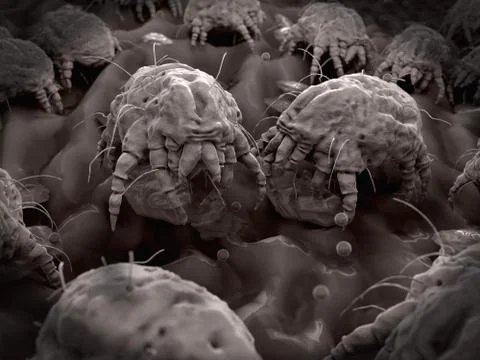 Dust mites, illustration Stock Illustration
