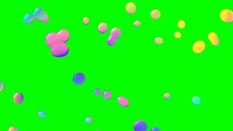 Dust overlay creates a dreamy backdrop for colorful iridescent drops Stock Footage 309566710