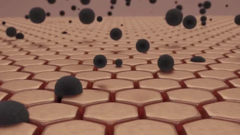 Dust particle dropping through skin cell Animation dermatology skincare and Vidéo 334589538